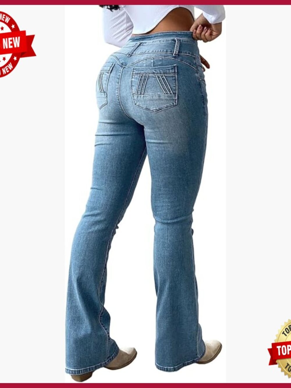 High Waist Tummy Control Bootcut Flare Jeans 2XL Butt Lifting